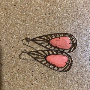Coral and gold Kendra Scott earrings